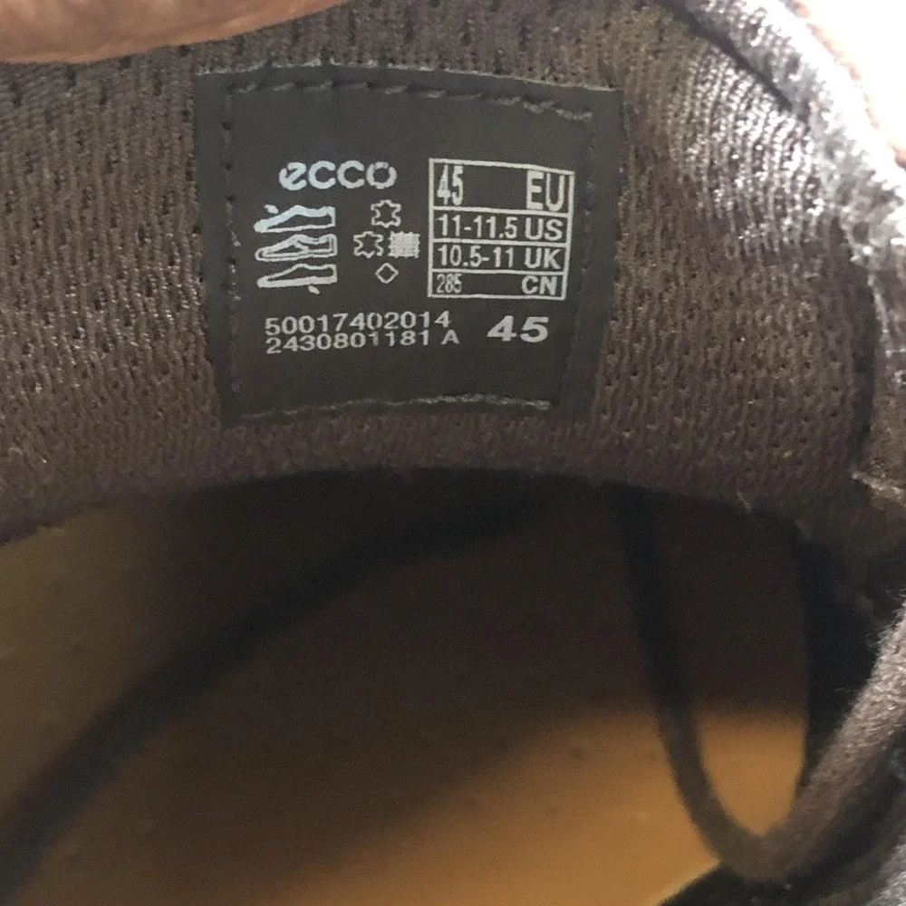 Ecco Helsinki 2 Shoes Mens 11.5 Brown Leather Derby Square Toe Comfort Dress